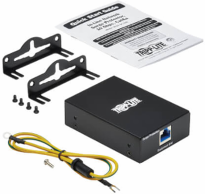 In-Line Network Surge Protector, 10 Gbps, Cat6a/Cat8, Metal Case, IEC Compliant, TAA