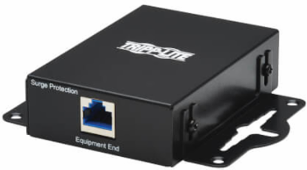 In-Line Network Surge Protector, 10 Gbps, Cat6a/Cat8, Metal Case, IEC Compliant, TAA
