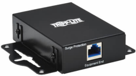 In-Line Network Surge Protector, 10 Gbps, Cat6a/Cat8, Metal Case, IEC Compliant, TAA