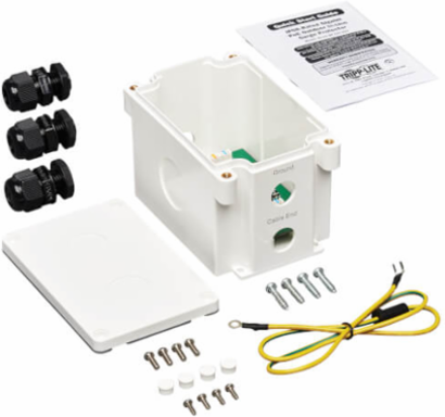 Outdoor In-Line PoE Surge Protector, IP68, 1 Gbps, Cat5e/6, 110 Punch Down, IEC Compliant, TAA