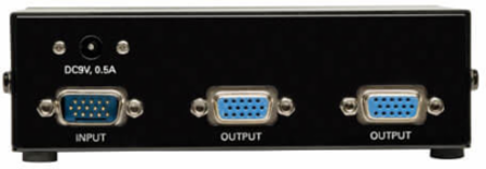 2-Port VGA/SVGA Video Splitter, 350MHz Bandwidth, Max Resolution 2048x1536