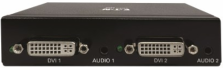 DVI Splitter, 2-Port, Single-Link, 1920x1200 @ 60 Hz, Stereo Audio, Signal Booster, International
