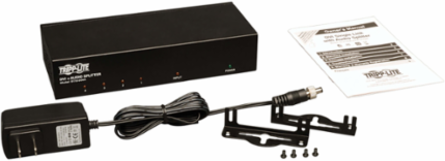 4-Port DVI Splitter & Audio Booster, 1920 x 1200 @ 60 Hz, TAA-Compliant