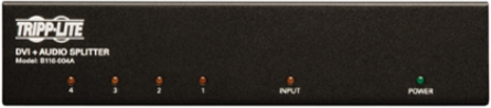 4-Port DVI Splitter & Audio Booster, 1920 x 1200 @ 60 Hz, TAA-Compliant