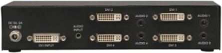 4-Port DVI Splitter & Audio Booster, 1920 x 1200 @ 60 Hz, TAA-Compliant