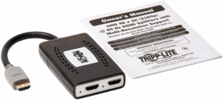 2-Port HDMI 2.0 Splitter, 4K @ 60 Hz, HDR, HDCP 2.2, USB Powered