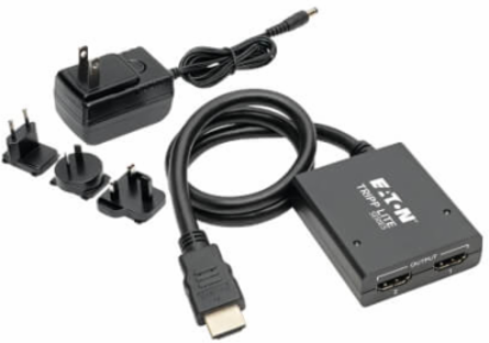 HDMI Splitter, 2-Port, 4K @ 30 Hz, HDCP 1.4, International AC Adapter