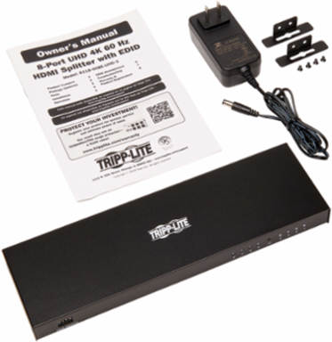 8-Port HDMI Splitter, 4K @ 60 Hz, HDCP 2.2, Metal Construction, Rackmountable