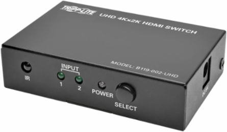 2-Port HDMI Switch - 4K @ 60Hz, HDMI 2.0, HDCP 2.2, Remote Control