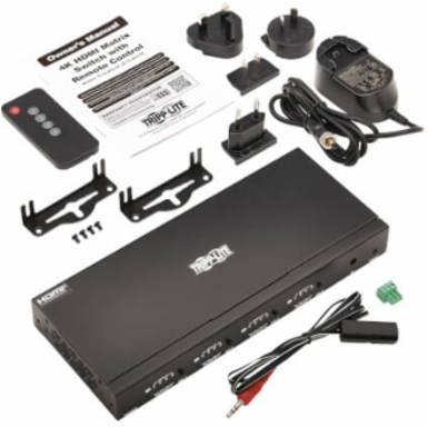 4x4 HDMI Matrix Switch/Splitter with Remote Control and Multi-Resolution Support, 4K 60 Hz, HDR, 4:4:4, TAA
