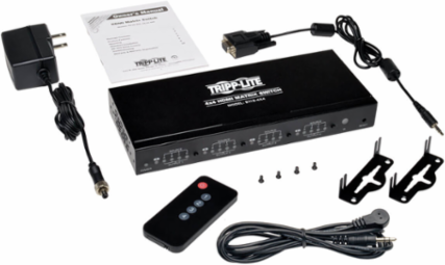 4x4 HDMI Matrix Switch, 1080p @ 60Hz, 4 HDMI Ports, 1.45 lbs