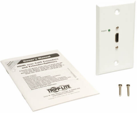 HDMI Over Cat5/6 Passive Extender Wall Plate, 1080p Up to 50 ft, White