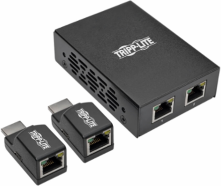 2-Port HDMI Over Cat5e/6 Extender Kit, 100 ft, Power over Cable, TAA-Compliant