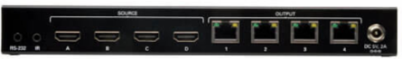 4 x 4 HDMI over Cat5/6 Matrix Splitter Switch, Extends 1080p up to 175 ft.