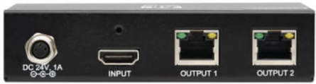 2-Port HDMI over Cat6 Splitter, 4K 60 Hz, HDR, 4:4:4, PoC, HDCP 2.2, 230 ft, TAA