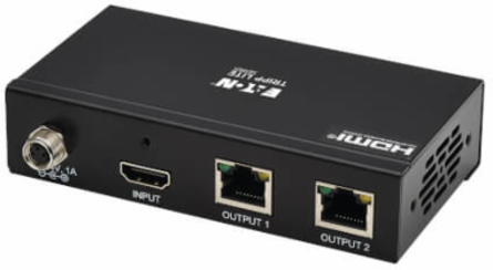 2-Port HDMI over Cat6 Splitter, 4K 60 Hz, HDR, 4:4:4, PoC, HDCP 2.2, 230 ft, TAA