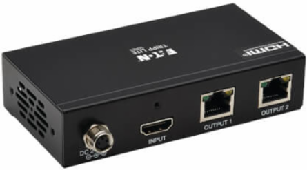 2-Port HDMI over Cat6 Extender Kit, Splitter/2x Pigtail Receivers - 4K 60 Hz, HDR, 4:4:4, PoC, 230 ft. (70.1 m), TAA