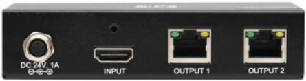 2-Port HDMI over Cat6 Extender Kit, Splitter/2x Pigtail Receivers - 4K 60 Hz, HDR, 4:4:4, PoC, 230 ft. (70.1 m), TAA