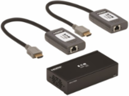2-Port HDMI over Cat6 Extender Kit, Splitter/2x Pigtail Receivers - 4K 60 Hz, HDR, 4:4:4, PoC, 230 ft. (70.1 m), TAA