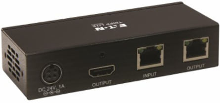 HDMI over Cat6 Receiver with Repeater, 4K 60Hz, HDR, 4:4:4, IR Transceiver, PoC, HDCP 2.2, 230 ft., TAA