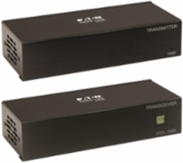 DisplayPort over Cat6 Extender Kit, Transmitter and Receiver with Repeater, 4K, 4:4:4, PoC, 230 ft. (70.1 m), TAA