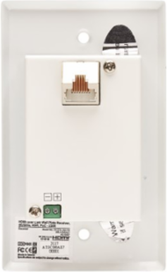 1-Port HDMI over Cat6 Receiver, Wall Plate, 4K 60 Hz, HDR, 4:4:4, PoC, HDCP 2.2, 230 ft, TAA