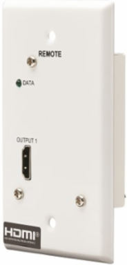 1-Port HDMI over Cat6 Receiver, Wall Plate, 4K 60 Hz, HDR, 4:4:4, PoC, HDCP 2.2, 230 ft, TAA