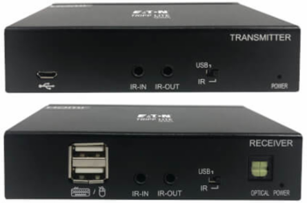 DisplayPort over Cat6 Extender Kit, KVM Support, 4K 30 Hz, 4:4:4, USB, PoC, HDCP 2.2, 230 ft, TAA