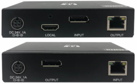 DisplayPort over Cat6 Extender Kit, KVM Support, 4K 30 Hz, 4:4:4, USB, PoC, HDCP 2.2, 230 ft, TAA