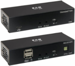 DisplayPort over Cat6 Extender Kit, KVM Support, 4K 30 Hz, 4:4:4, USB, PoC, HDCP 2.2, 230 ft, TAA