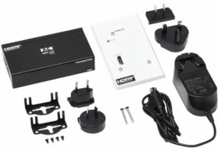 DisplayPort to HDMI over Cat6 Extender Kit, Box Transmitter/Wall Plate Receiver, 4K 60 Hz, 4:4:4, PoC, HDCP 2.2, 230 ft. (70.1 m), TAA