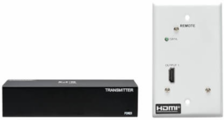 DisplayPort to HDMI over Cat6 Extender Kit, Box Transmitter/Wall Plate Receiver, 4K 60 Hz, 4:4:4, PoC, HDCP 2.2, 230 ft. (70.1 m), TAA