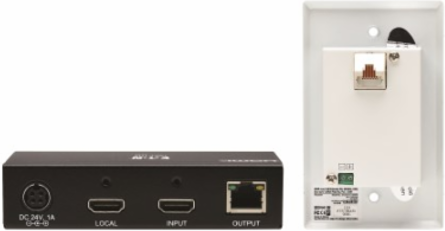 HDMI over Cat6 Extender Kit, Box Transmitter/Wall Plate Receiver, 4K 60 Hz, 4:4:4, IR, PoC, HDR, HDCP 2.2, 230 ft., TAA