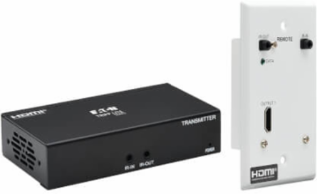 HDMI over Cat6 Extender Kit, Box Transmitter/Wall Plate Receiver, 4K 60 Hz, 4:4:4, IR, PoC, HDR, HDCP 2.2, 230 ft., TAA
