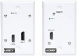 DisplayPort to HDMI over Cat6 Extender Kit, Wall Plate, 4K 60 Hz, 4:4:4, PoC, HDCP 2.2, 230 ft. (70.1 m), TAA