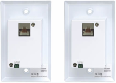 HDMI over Cat6 Extender Kit, Wallplate, 4K 60 Hz, 4:4:4, IR, PoC, HDR, HDCP 2.2, 230 ft, TAA