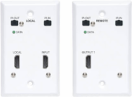 HDMI over Cat6 Extender Kit, Wallplate, 4K 60 Hz, 4:4:4, IR, PoC, HDR, HDCP 2.2, 230 ft, TAA