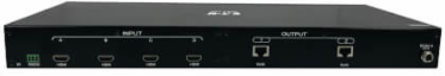 4x2 HDMI over Cat6 Matrix Switch Kit, Switch/2x Pigtail Receivers - 4K 60 Hz, HDR, 4:4:4, PoC, 230 ft. (70.1 m), TAA