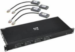 4x4 HDMI over Cat6 Matrix Switch Kit, Switch/4x Pigtail Receivers - 4K 60 Hz, HDR, 4:4:4, PoC, 230 ft. (70.1 m), TAA