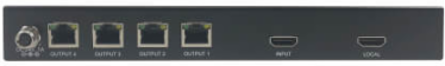1x4 HDMI over Cat6 Splitter, Medical, 4K 60 Hz, HDR, 4:4:4, PoC, 50–230 ft, TAA