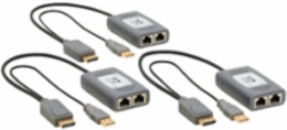 2-Port DisplayPort over Cat6 Extender Kit, Pigtail Transmitter/2x Receivers, 4K 60 Hz, HDR, 4:4:4, 230 ft. (70.1 m), TAA