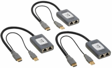 2-Port HDMI over Cat6 Extender Kit, Pigtail TX/2x Receivers, 4K 60 Hz, HDR, 4:4:4, 230 ft, TAA