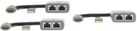 2-Port HDMI over Cat6 Extender Kit, Pigtail TX/2x Receivers, 4K 60 Hz, HDR, 4:4:4, 230 ft, TAA