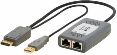 DisplayPort over Cat6 Pigtail Receiver with Repeater, 4K 60 Hz, 4:4:4, HDCP 2.2, 230 ft, TAA