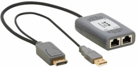 DisplayPort over Cat6 Pigtail Receiver with Repeater, 4K 60 Hz, 4:4:4, HDCP 2.2, 230 ft, TAA