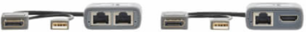 DisplayPort over Cat6 Extender Kit, Pigtail Transmitter/Receiver, 4K 60 Hz, HDR, 4:4:4, 230 ft, TAA