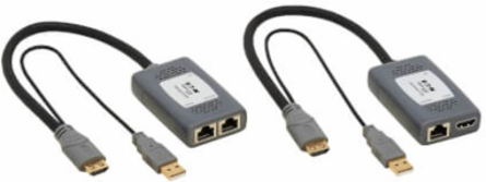 HDMI over Cat6 Extender Kit, Pigtail Transmitter/Receiver, 4K 60 Hz, HDR, 4:4:4, 230 ft, TAA