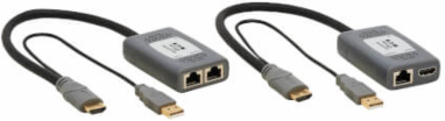 HDMI over Cat6 Extender Kit, Pigtail Transmitter/Receiver, 4K 60 Hz, HDR, 4:4:4, 230 ft, TAA