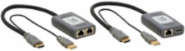 HDMI over Cat6 Extender Kit, Pigtail Transmitter/Receiver, 4K 60 Hz, HDR, 4:4:4, 230 ft, TAA