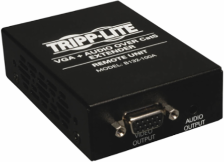 VGA & Audio Over Cat5/Cat6 Extender, Box-Style Receiver, 1000 ft Range, TAA